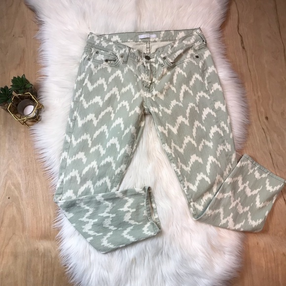 7 For All Man Kind Green Skinny Jeans #187